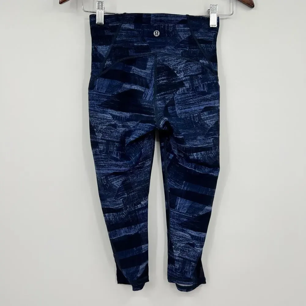 Lululemon Wunder Under Luxtreme High-Rise Crop Leggings Blue Midnight Size 4